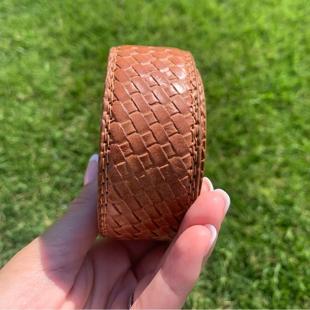 🇮🇹 NEW woven tan brown belt from Italy XL - Picture 5 of 6